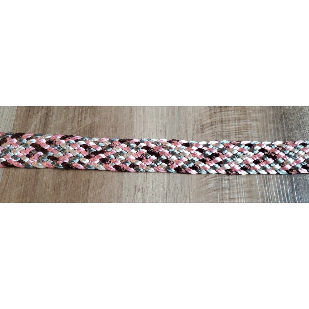 Women's Fashion Belt Hip Waist Pink Gray Purple Fabric Braided Size Medium - Picture 5 of 12